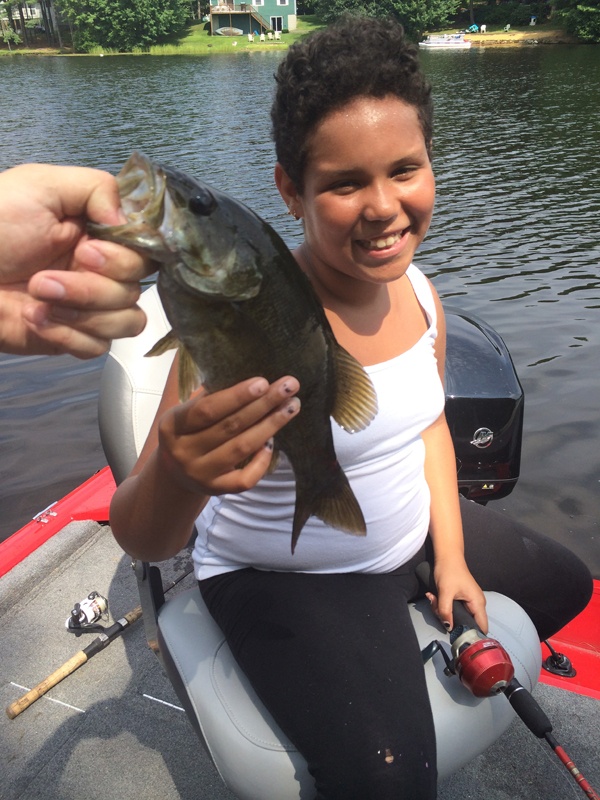 Her First Smallmouth near Barnstead